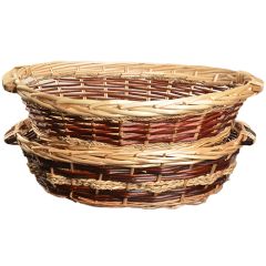 Weave willow with rope mix oval basket- Small Image
