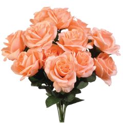 Silk Colorfast "Kylie" Open Rose Bush in Peach - Small Image