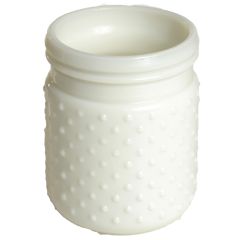 Hobnail Glass Jar in White - Small Image
