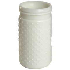 Hobnail Glass Jar in White - Small Image