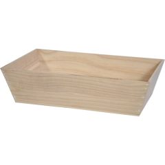 Wooden Tapered Tray 15.25x9.5x3.75" (Holds 2 bottles of wine) - Natural