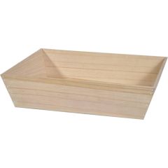 Wooden Tapered Tray 15.25x12x3.75" (Holds 3 bottles of wine) - Natural