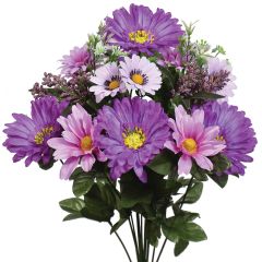 82523- Our Mixed daisy bush is 20" long and has 13 stems. Available in 2 colors. 