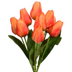 84888- Our value tulip bush is 18" long and has 9 stems. Available in 4 colors. 