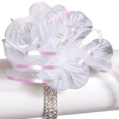 Bracelets with Bows in 6 piece package- Dazzle Princess with Silver Leaves- Small Image 
