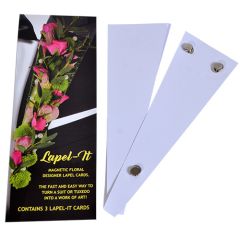 Lapel-It Floral Lapel Card w/Magnets 11", *3 pc pkg* - White