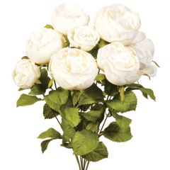 PWR2090- Our silk cabbage rose bush includes 9 stems and is available in 17 vibrant colors.