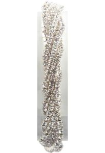 TW19- Our Twist corsage bracelet has rows of clear rhinestones that are twisted into a rope-style chain. Available in 3 colors. 