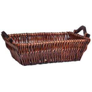 Rectangular Vertical Weave Full Willow Basket 14