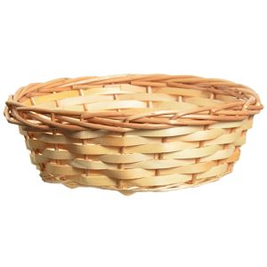 12 inch woodchip round basket natural- small