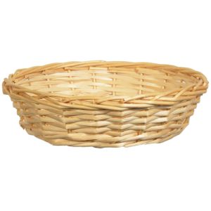 14 inch round split willow basket natural- small image