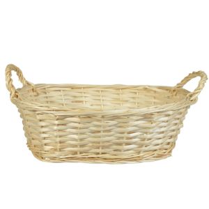 split willow oval basket with ear handles 14 inch natural- small image
