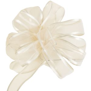 #3 Wired Charisse Ribbon 50 Yards in Ivory, a cream color - Small Image