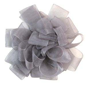 #9 Simply Sheer Ribbon 100 Yards in Pewter, a gray color - Small Image