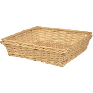 Rectangle Split Willow Tray Basket 11.5 x 10.5 x 3