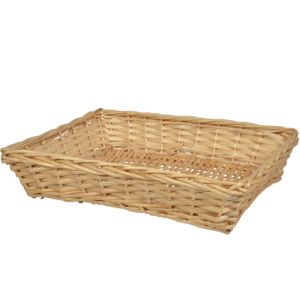 Rectangle Split Willow Tray Basket 14.25 x 11 x 3.25