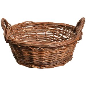 Unpeeled round rustic fruit basket