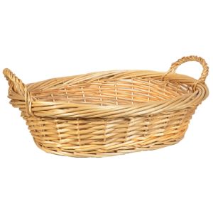 Oval Split Willow Basket w/Side Handles 24