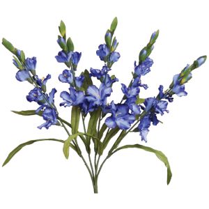 Silk Gladiolus Bush 26 Inches in Blue - Small Image