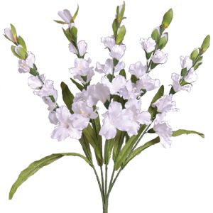 Silk Gladiolus Bush 26 Inches in White - Small Image