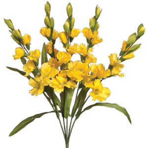 Silk Gladiolus Bush 26 Inches in Yellow - Small Image