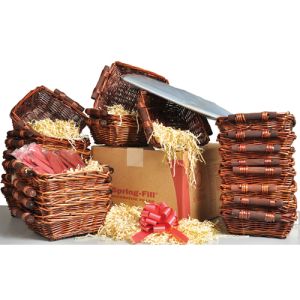 Square Stained Willow 10 Inch Gift Basket Kit - Small Image