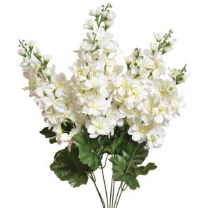 Silk Colorfast Delphinium Bush in Cream - Small Image