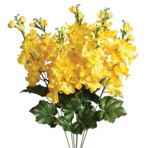 Silk Colorfast Delphinium Bush in Yellow - Small Image