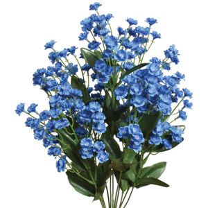 Silk Colorfast Double Baby's Breath Bush in Blue - Small Image