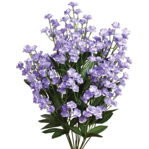 Silk Colorfast Double Baby's Breath Bush in Lavender - Small Image