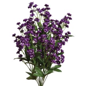 Silk Colorfast Double Baby's Breath Bush in Purple - Small Image