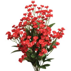 Silk Colorfast Double Baby's Breath Bush in Red - Small Image