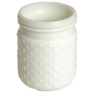 Hobnail Glass Jar in White - Small Image
