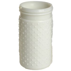 Hobnail Glass Jar in White - Small Image