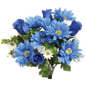 Mixed Daisy & Rosebud Bush x18, 18