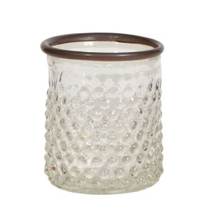 Glass Cylinder with Metal Rim 4.5x5