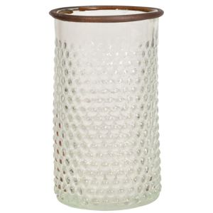 Glass Cylinder with Metal Rim 5.5x8.5