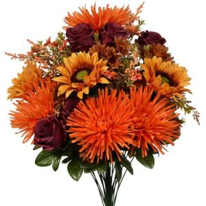 Mixed Zinnia, Sunflower & Rose Bush x28, 24
