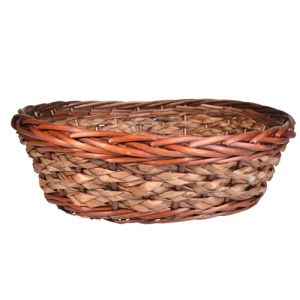 Oval Willow & Water Hyacinth Basket 14