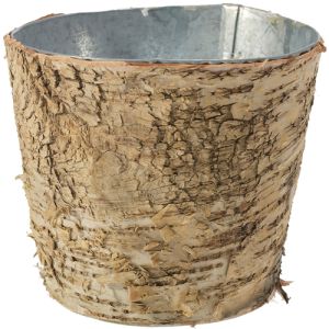 Round Birch Galvanized Planter 5.5