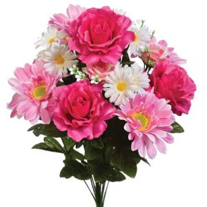 Mixed Rose, Zinnia & Daisy Bush x14, 22