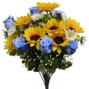 Mixed Sunflower, Rosebud & Daisy Bush x18, 17