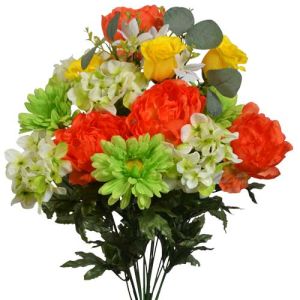 Mixed Peony, Hydrangea & Rosebud Bush x18, 22