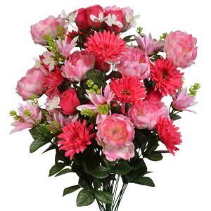 Mixed Peony, Gerbera Daisy & Rosebud Bush x36, 26