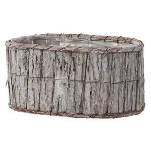 Oval Bark Planter 10x5.25x5