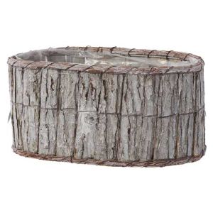 Oval Bark Planter 12x7.25x6