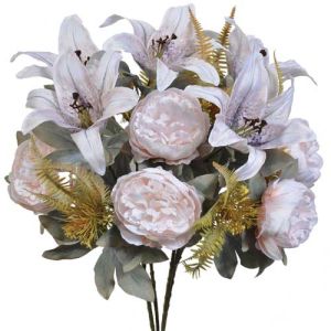 Mixed Peony, Tiger Lily & Thistle Bush x15, 23