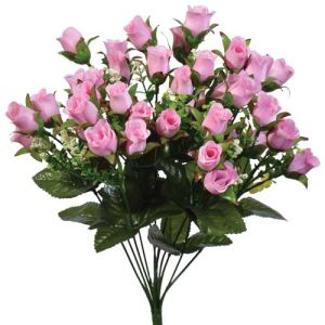 Mini Rose Bud Bush x12 w/36 buds, 18