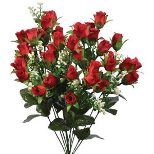 Mini Rose Bud Bush x12 w/36 buds, 18