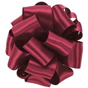 Stock: #9 Double Face Satin Ribbon 50 Yards in Wine, a red color - Small Image